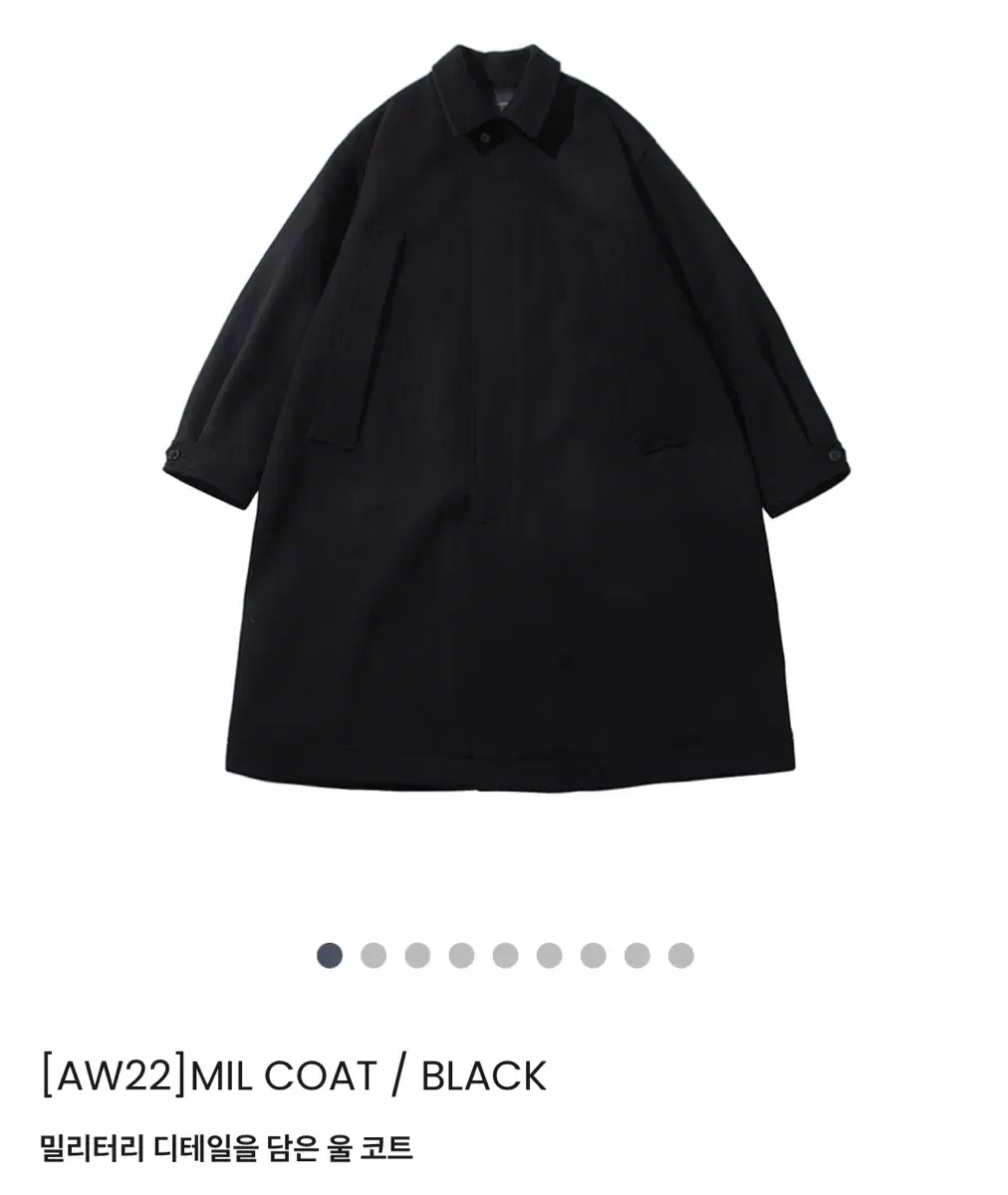 Moif Functional Uniform Mill Coat 3 Black