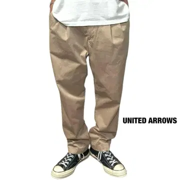 UNITED ARROWS 투 플리츠 와이드 팬츠 치노 트라우저 슬랙스