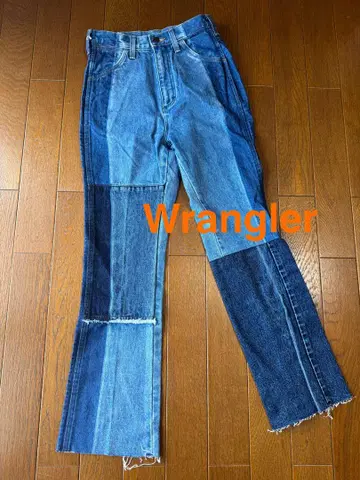 미사용 새상품 Wrangler 랭글러 플레어 데님 패치워크 S