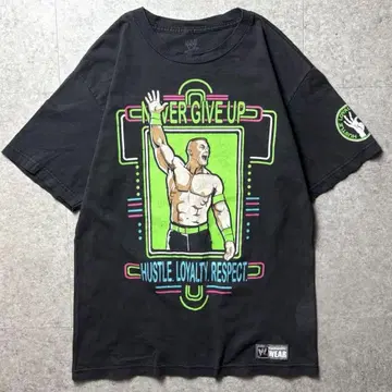 WWE 반팔 티셔츠 프로레슬러 존 시나 양면 프린트 페이드 블랙 M