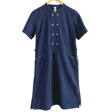 MHL. MHL INDIGO SHIRTING 더블 버튼 원피스