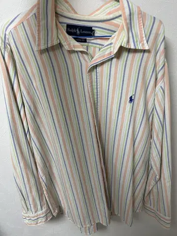 구제 의류 Ralph Lauren 스트라이프 긴팔 셔츠