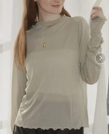 idem glitter sheer tops 라메 시어 탑 ecru