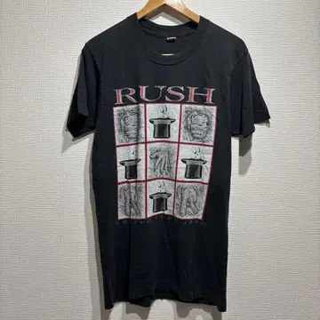 90s 80s RUSH 토끼 러쉬 밴딩 티셔츠 구제 의류 pushed