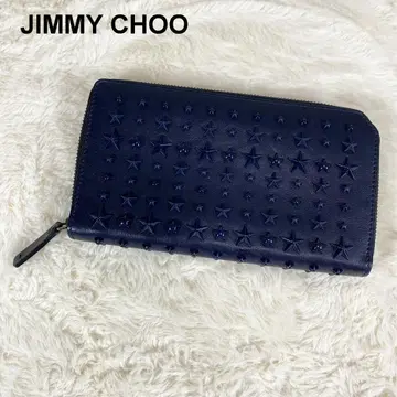 컨디션 최상 JIMMY CHOO 카나비 오션 블루 라운드 지퍼