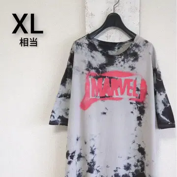 구제 의류 타이다이 마블 티셔츠 블랙 그레이 XL 상당