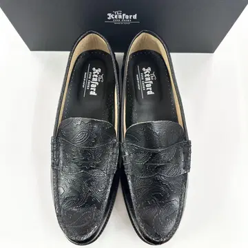 즉시 완판 아이템 켄포드 전면 페이즐리 로퍼 가죽 신발 블랙 28cm