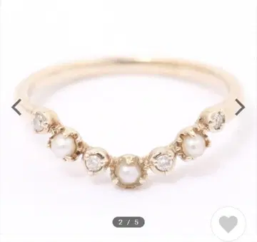 ete K10 YG 펄 다이아몬드 반지 에테 10금
