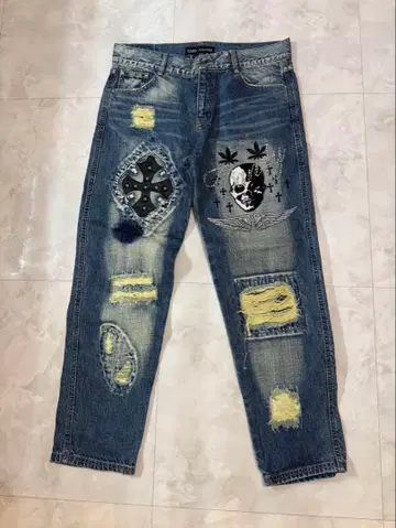 캔디 스트리퍼 데미지 데님 청바지 스컬 3