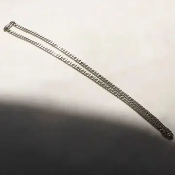 실버 925 6면 더블 키헤이 목걸이 길이 약 50cm 폭 4mm