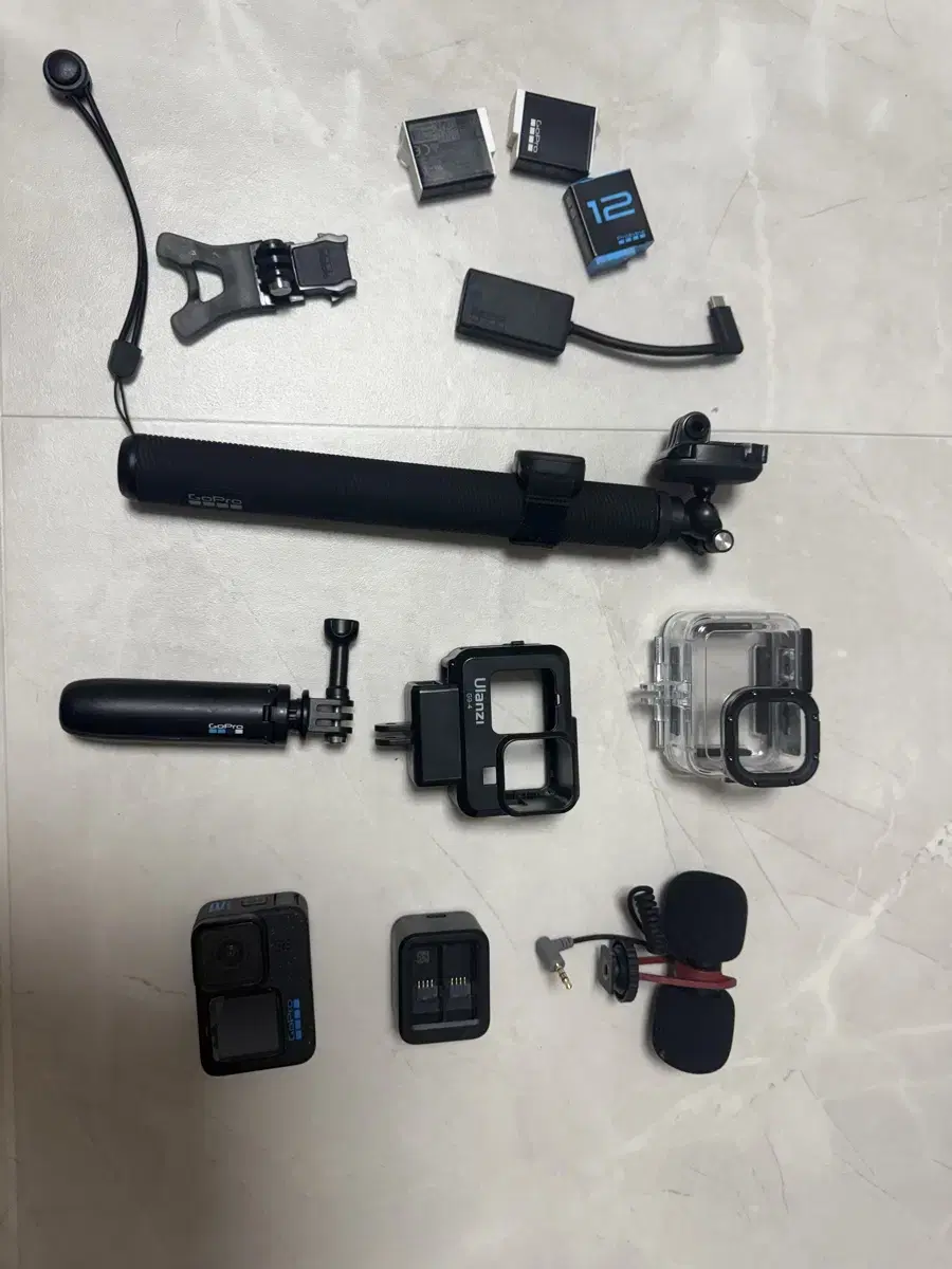 Gopro 12 genuine accessories and Ulanzi case 512gb