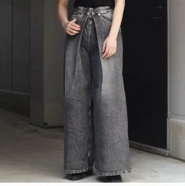 워싱 데님 와이드 팬츠 존 로렌스 설리반