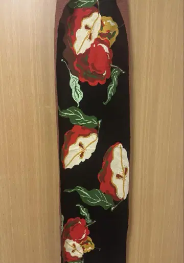 꽃무늬 겨울용 머플러 빨간 장미와 사과 직사각형 160x50cm