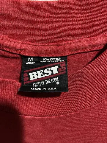 90s 빈티지 티셔츠 FRUIT OF THE LOOM M 사이즈 빨간색