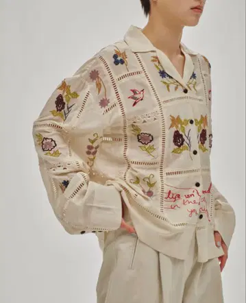 오늘의 자수 패치워크 셔츠