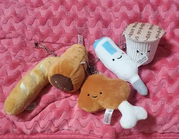 Qualia 미니 봉제 인형 세트 음식 모티브