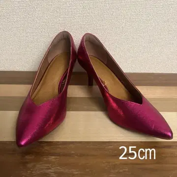 메탈릭 핑크 스틸레토 하이힐 25cm