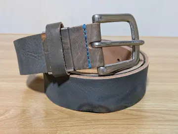 b3labo 그레이 가죽 벨트 메탈 버클