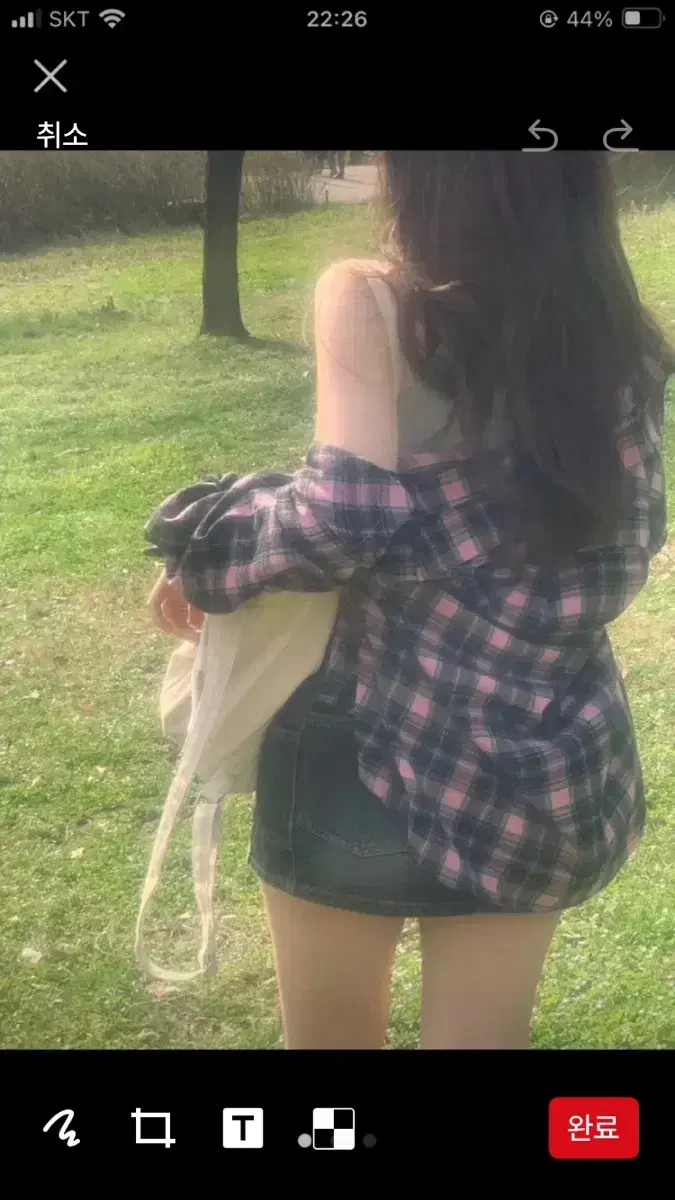 에이블리 오브더로지 아일릿 체크 남방