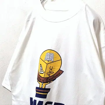K-MET 빅 로고 티셔츠 화이트 화이트 구제 의류