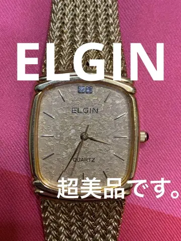 ELGIN 쿼츠 손목시계 골드 메쉬