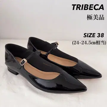 컨디션 최상! TRIBECA 스트랩이 달린 에나멜 펌프스 블랙 38