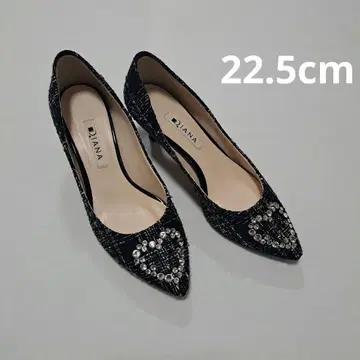 DIANA 비쥬 장식 블랙 펌프스 22.5cm