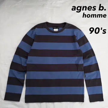 90s agnes b homme 두꺼운 보더 긴팔 티셔츠 새상품급