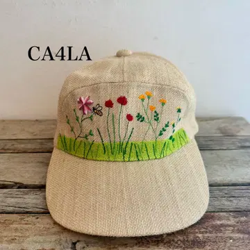 CA4LA 꽃 자수 야구 모자