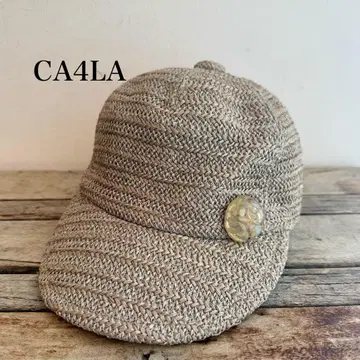 CA4LA 베이지 뜨개질 야구 모자