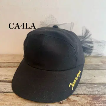 CA4LA 블랙 캡 튤 리본