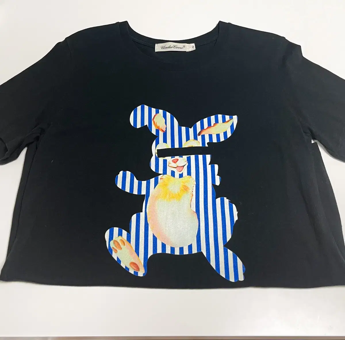 Undercover stripe rabbit short sleeve t-shirt