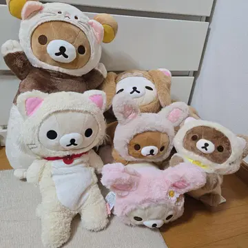 리락쿠마 코리락쿠마 차이로이코구마 봉제 인형 6개 세트