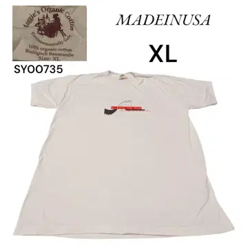 USA제 프린트 반팔 티셔츠 XL 화이트