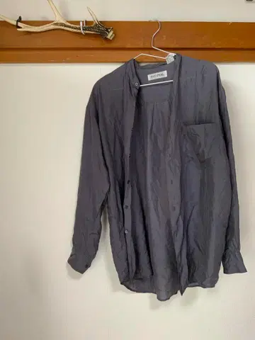 STOCK OPTIONS 실크 100% 긴팔 셔츠 그레이