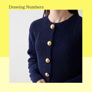 미사용 새상품 Drawing Numbers 빅 버튼 크루 가디건 NV