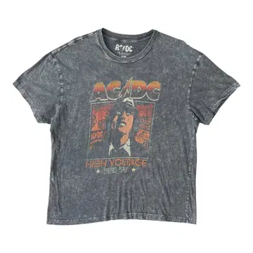 구제 의류 ACDC 뮤직 락 티셔츠 밴드 티셔츠 빈티지