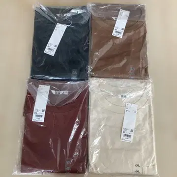 유니클로 오버 사이즈 크루넥 T 반팔 4XL 4장 세트