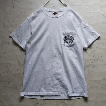 할리데이비슨 포켓 T S/S M 마루도 바디 Hanes BEEFY-T