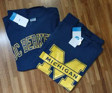 NCAA 미시건 & UC BERKELEY 티셔츠 2장 세트