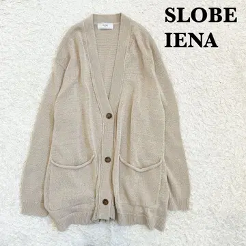 SLOBE IENA 테이프 얀 니트 가디건 베이지 린넨 봄/여름