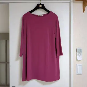 Makanana 핑크 7부 소매 원피스 무릎 기장