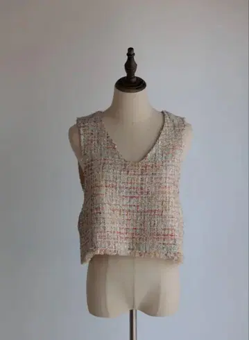 pois 포아 Tweed vest 트위드 베스트 [pink] 핑크 오렌지