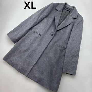 빅 사이즈 캐시미어 100% 체스터 코트 그레이 XL