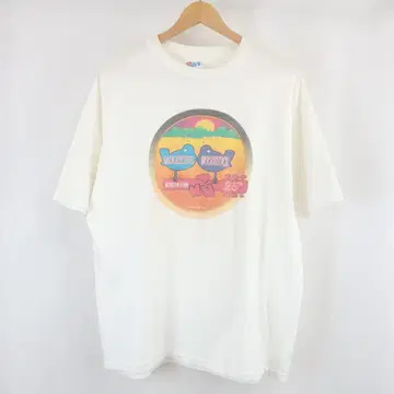 90년대 USA제 SAUGERTIES WOODSTOCK 프린트 티셔츠