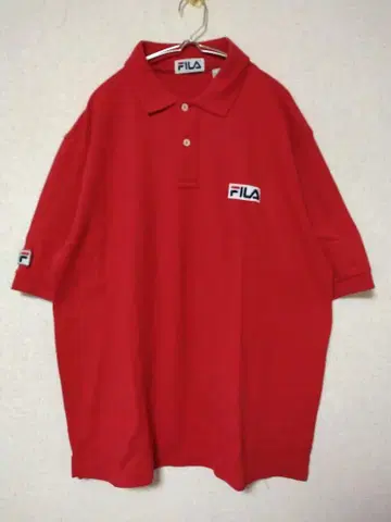 90s FILA 휠라 USA제 피케 셔츠 반팔 L 로고 미국