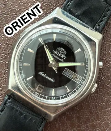 ORIENT 시계 기계식 자동 감기 블랙 남성용 시계 빈티지