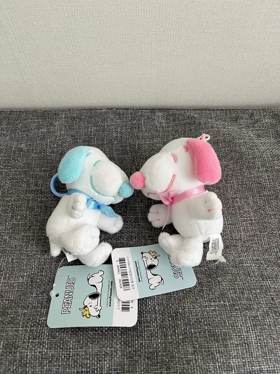 스누피 블루 핑크 인형 키링