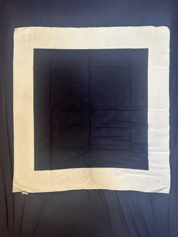 고품질 MHL 코튼 100% 스카프, 네이비, 약 66cm