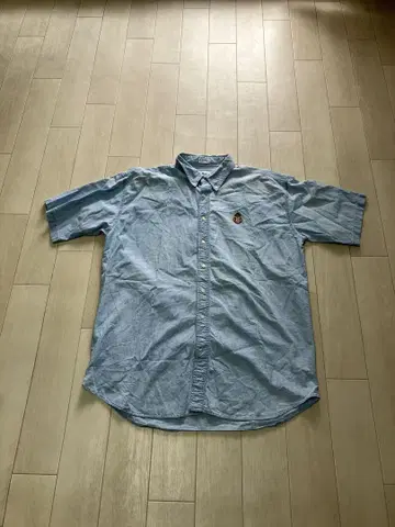80s-90s CHAPS RALPH LAUREN 반팔 샴브레이 셔츠 XL